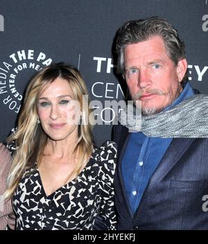 Sarah Jessica Parker & Thomas Haden Church una serata con il Cast of 'Divorce' tenuto presso il Paley Center for Media il 8 febbraio 2018 Foto Stock