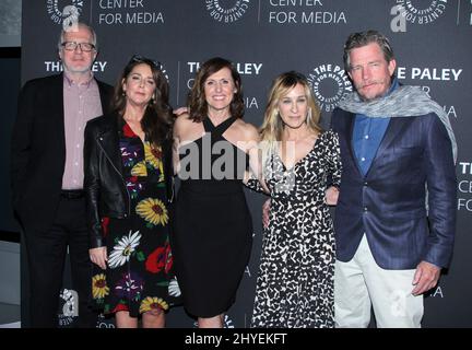 Tracy Letts, Talia Balsam, Molly Shannon, Sarah Jessica Parker & Thomas Haden Church una serata con il cast di 'divorzio' tenuto presso il Paley Center for Media il 8 febbraio 2018 Foto Stock