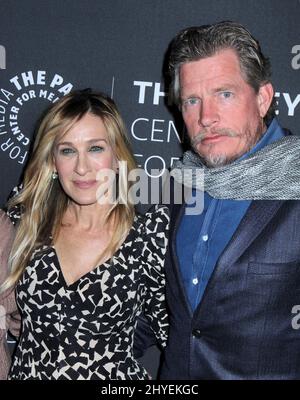 Sarah Jessica Parker & Thomas Haden Church una serata con il Cast of 'Divorce' tenuto presso il Paley Center for Media il 8 febbraio 2018 Foto Stock