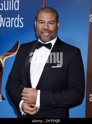 Jordan Peele arriva per i 2018 Writers Guild Awards che si sono tenuti al Beverly Hilton Hotel il 11 febbraio 2018 a Beverly Hills, Los Angeles Foto Stock