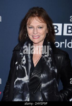 Jacqueline Bisset arriva per il film è un grande ricevimento in onore del british candidati per il novantesimo Academy Awards hosted by HM Console Generale Mike Howells e BAFTA Los Angeles Presidente Kieran Breen presso il British Residence a Los Angeles. Foto Stock