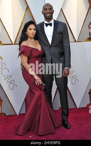 Kobe Bryant e Vanessa Laine Bryant in arrivo agli Academy Awards 90th a Los Angeles, California Foto Stock
