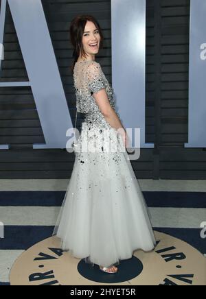 Abigail Spencer partecipa al Vanity Fair Oscar Party tenutosi a Beverly Hills, Los Angeles, USA Foto Stock