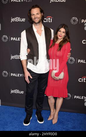 Jared Padalecki e Genevieve Padalecki hanno partecipato al PaleyFest di Los Angeles 'Supernatural' 2018 tenuto al Dolby Theatre il 20 marzo 2018 a Hollywood, CA. Foto Stock