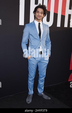 Tyler Posey all'Universal Pictures 'Blumhouse's Truth or dare' Premiere tenuto presso l'ARCLIGHT Cinemas Cinema Dome il 12 aprile 2018 a Hollywood, Los Angleles Foto Stock