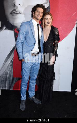 Tyler Posey e Lucy Hale alla Universal Pictures 'Blumhouse's Truth or dare' Premiere tenuto presso l'ARCLIGHT Cinemas Cinema Dome il 12 aprile 2018 a Hollywood, Los Angleles Foto Stock