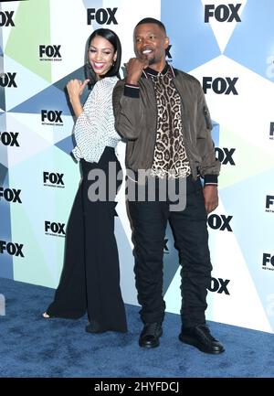 Corinne Foxx e Jamie Foxx che partecipano al programma FOX Networks 2018 tenuto al Wollman Rink nel Central Parkin New York, USA Foto Stock