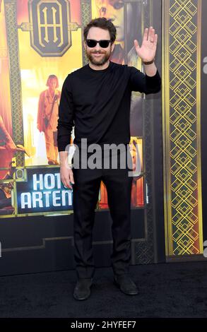 Charlie Day al 'Hotel Artemis' di Los Angeles premiere tenuto al Regency Bruin Theatre il 19 maggio 2018 a Westwood CA. Foto Stock