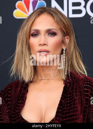 Jennifer Lopez al Billboard Music Awards 2018 tenuto presso la MGM Grand Garden Arena Foto Stock