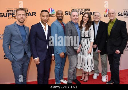 Derek Hough, John Legend, Brandon Victor Dixon, Andrew Lloyd Webber, Sara Bareilles, Craig Zadan e Neil Meron hanno partecipato all'evento FYC "Jesus Christ Superstar Live in Concert" tenutosi al Teatro Egizio il 21 maggio 2018 Foto Stock