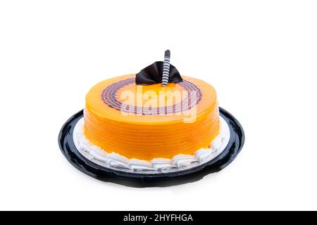 Torta di ananas Premium Mango su sfondo isolato Foto Stock