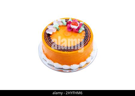 Torta di ananas Premium Mango su sfondo isolato Foto Stock
