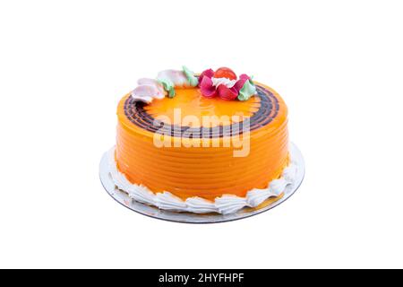 Torta di ananas Premium Mango su sfondo isolato Foto Stock