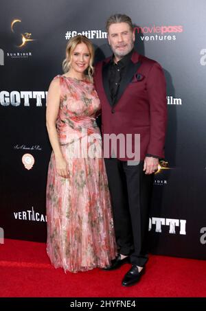 Kelly Preston & John Travolta in occasione del Gotti Premiere tenuto al SVA Theatre di New York il 14 giugno 2018. Foto Stock