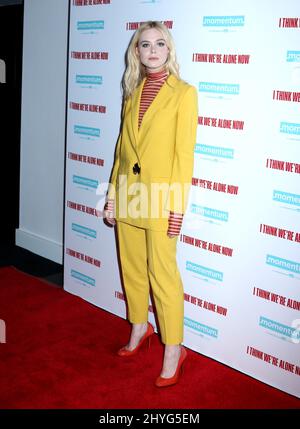 Elle Fanning partecipa al i Think We're Alone Now Special Screening tenuto al Dolby 88 a New York City il 12 settembre 2018. Foto Stock