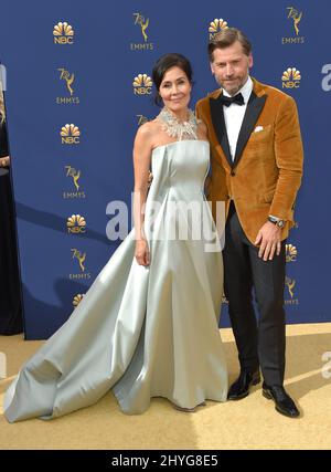 Nikolaj Coster-Waldau al Primetime Emmy Awards 70th tenuto al Microsoft Theatre L.A. Live il 17 settembre 2018 a Los Angeles, USA Foto Stock