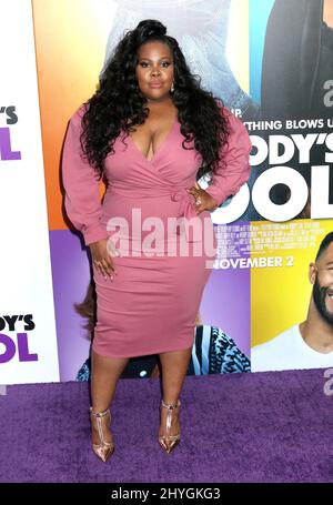 Amber Riley ha partecipato alla prima mondiale 'Nobody's Fool' tenutasi all'AMC Lincoln Square a Los Angeles, USA Foto Stock