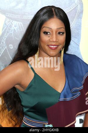 Tiffany Haddish ha partecipato alla prima mondiale 'Nobody's Fool' tenutasi all'AMC Lincoln Square a Los Angeles, USA Foto Stock