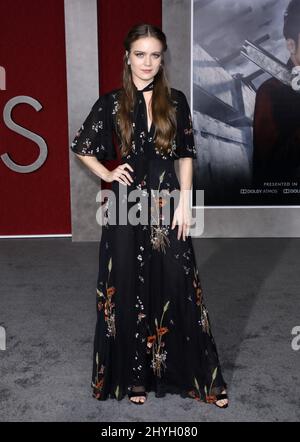 Hera Hilmar alla Mortal Engines Premiere a Los Angeles Foto Stock