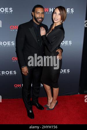 Omari Hardwick e la moglie Jennifer Pfutch hanno partecipato all'annuale CNN Heroes: Un tributo All-Star 12th tenuto al Museo di Storia Naturale il 9 dicembre 2018 a New York City Foto Stock