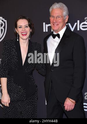Claire Foy e Richard Gere all'annuale InStyle 20th e Warner Bros. Golden Globe dopo la festa tenutasi al Beverly Hilton Hotel il 6 gennaio 2019 a Beverly Hills, CA. Foto Stock
