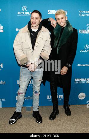 Pete Davidson, Colson Baker (noto anche come 'Machine Gun Kelly') alla prima di 'Big Time adolescence' durante il Sundance Film Festival 2019 Foto Stock