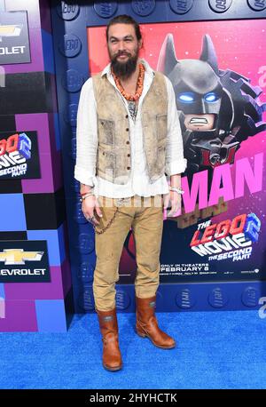 Jason Momoa arriva al 'The LEGO Movie 2: The Second Part' World Premiere al Village Theatre Foto Stock