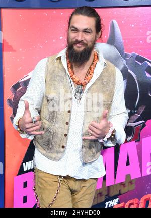 Jason Momoa arriva al 'The LEGO Movie 2: The Second Part' World Premiere al Village Theatre Foto Stock