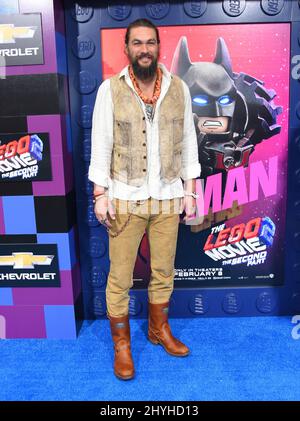 Jason Momoa arriva al 'The LEGO Movie 2: The Second Part' World Premiere al Village Theatre Foto Stock