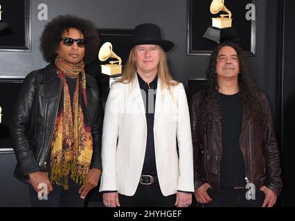 William Duvall, Jerry Cantrell e Mike Starr di Alice in Chains in occasione dei Grammy Awards 61st che si sono tenuti presso lo Staples Center il 10 febbraio 2019 a Los Angeles, CA. Foto Stock