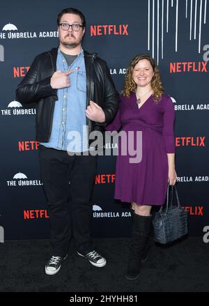 Cameron Britton arriva alla prima stagione 1 della Netflix 'The Umbrella Academy' all'ARCLIGHT Cinema Foto Stock