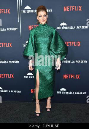 Kate Walsh arriva alla prima stagione 1 della Netflix 'The Umbrella Academy' all'ARCLIGHT Cinema Foto Stock