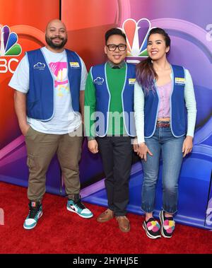 Colton Dunn, Nico Santos e Nichole Bloom partecipano alla Giornata della Stampa di mezza stagione della NBC Universal a Los Angeles Foto Stock