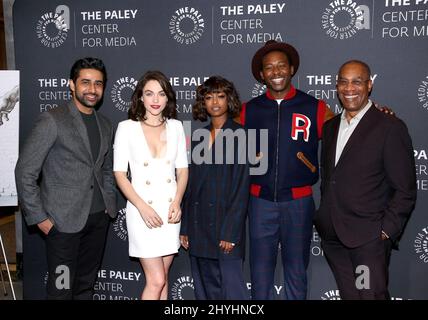 Suraj Sharma, Violett Beane, Javicia Leslie, Brandon Micheal Hal frequentando una serata con "Dio mi ha fritto" a New York Foto Stock