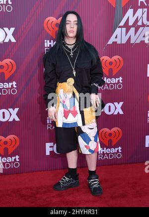 Billie Eilish partecipa ai 2019 iHeartRadio Music Awards tenuti al Microsoft Theatre L.A Foto Stock