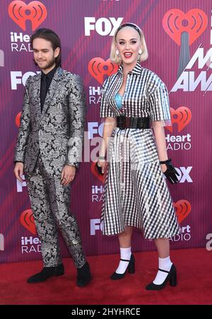 Zedd e Katy Perry al 2019 iHeartRadio Music Awards tenuto al Microsoft Theatre L.A. In diretta il 14 marzo 2019 a Los Angeles Foto Stock