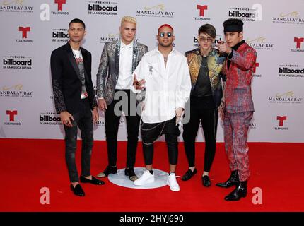 CNCO partecipa ai Billboard Latin Music Awards 2019 che si tengono al Mandalay Bay Resort & Casino di Las Vegas Foto Stock