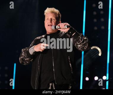 Gary LeVox di Rascal Flatt in scena al CMA Fest 2019 che si è tenuto al Nissan Stadium il 6 giugno 2019 a Nashville, Tennessee. Foto Stock