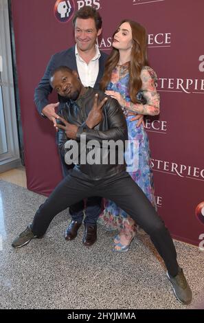 Dominic West, Lily Collins e David Oyelowo frequentano una fotocall per Les Miserables a Los Angeles, California Foto Stock