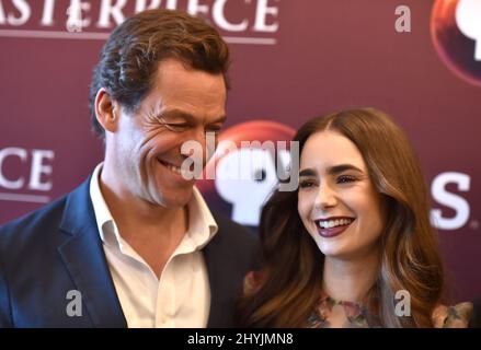 Dominic West e Lily Collins frequentano una fotocall per Les Miserables a Los Angeles, California Foto Stock