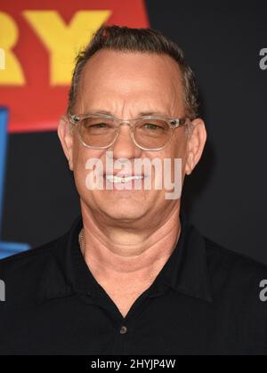 Tom Hanks ha partecipato alla prima mondiale di "Toy Story 4" tenutasi al Teatro El Capitan di Hollywood Foto Stock