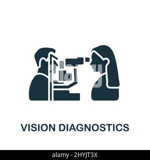 Icona Diagnostica della visione. Icona semplice monocromatica per modelli, web design e infografiche Illustrazione Vettoriale