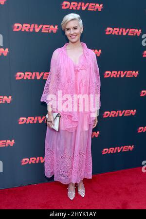 Maggie Grace frequenta la prima di Driven, a Los Angeles, California Foto Stock