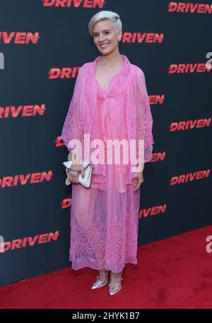 Maggie Grace frequenta la prima di Driven, a Los Angeles, California Foto Stock