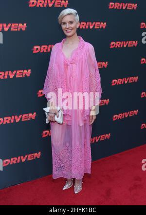 Maggie Grace frequenta la prima di Driven, a Los Angeles, California Foto Stock