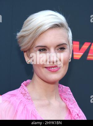 Maggie Grace frequenta la prima di Driven, a Los Angeles, California Foto Stock