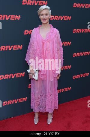 Maggie Grace frequenta la prima di Driven, a Los Angeles, California Foto Stock