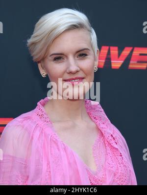 Maggie Grace frequenta la prima di Driven, a Los Angeles, California Foto Stock