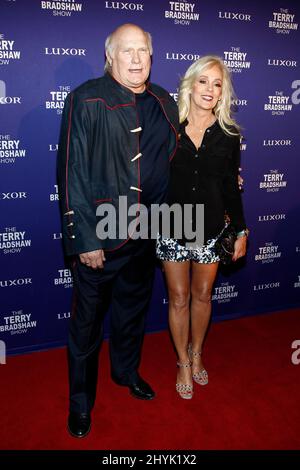 Terry Bradshaw, Tammy Bradshaw al Terry Bradshaw Show debutto notturno di apertura tenuto al Luxor Hotel and Casino Foto Stock