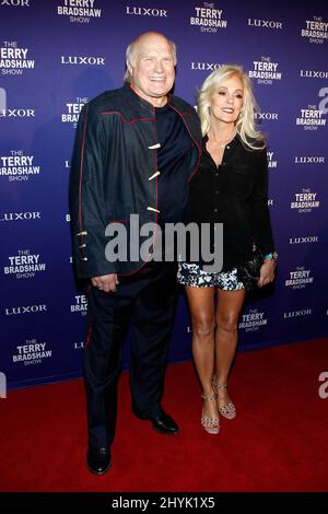 Terry Bradshaw, Tammy Bradshaw al Terry Bradshaw Show debutto notturno di apertura tenuto al Luxor Hotel and Casino Foto Stock